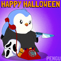 Scared Trick Or Treat GIF by Pudgy Penguins