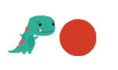 jayafleck tiny trex t-rex redball Sticker
