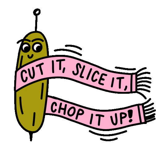 Cut It Cucumber Sticker by panika.xyz
