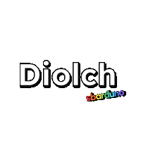 Sbarduno stem diolch awen diolch yn fawr Sticker