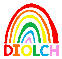 Rainbow Thank You Sticker by Twin_Made