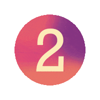 kixels glitch 2 numbers gradient Sticker