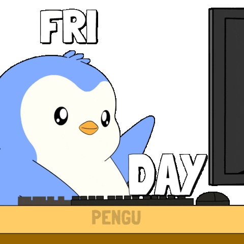 Its Friday Sticker by Pudgy Penguins