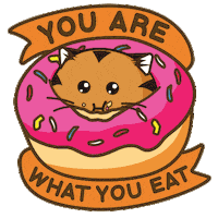 Cat Eat Sticker by Fuzzballs