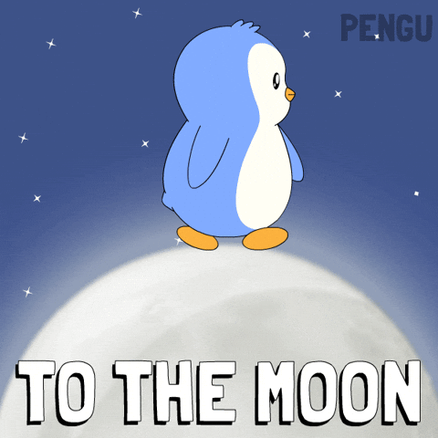 Explore To The Moon GIF by Pudgy Penguins