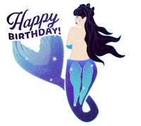SquatchandSiren happy birthday mermaid pinup squatchandsiren Sticker