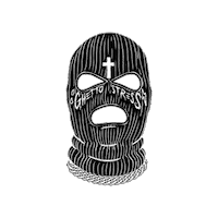 ghettostress balaclava bally ghettostress Sticker
