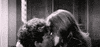 black and white kiss GIF