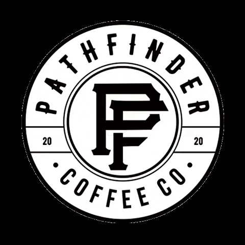 pathfindercoffeeco giphygifmaker pf pfc coffee logo GIF