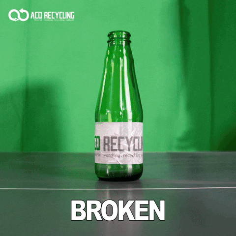 AcoRecycling giphyupload trash bottle broken GIF