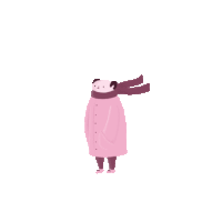 pink winter Sticker