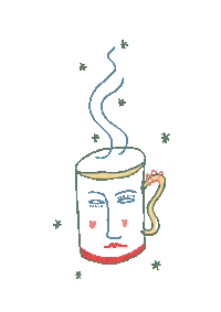 vikiartstudio happy heart coffee face Sticker