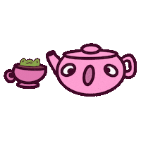 ClayClutzzz tea frog clayclutz frog tea Sticker