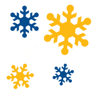 Blue And Gold Snowflakes Sticker by Western New England University