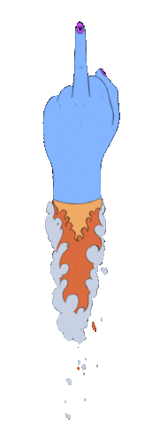 Fire Middle Finger Sticker by The Silver Sphere