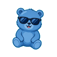 BlueYupBear fun smile bear chill Sticker