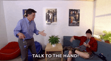 talk to the hand GIF by The Late Show With Stephen Colbert