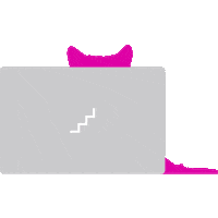 futurelearn cat laptop learning typing Sticker
