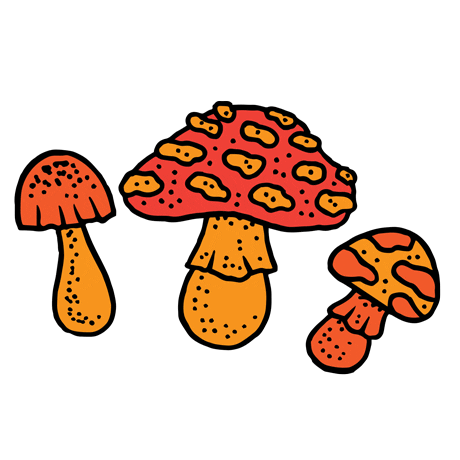 cambriaguevara retro psychedelic vintage shrooms Sticker