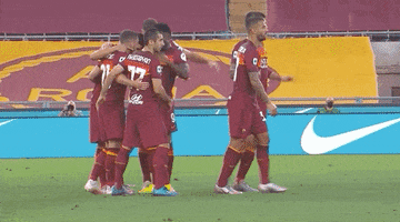 High Five Group Hug GIF by AS Roma