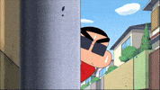 Shinchan anime japan hide spy GIF