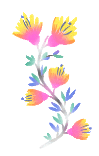 DariLuna pink flower yellow spring Sticker