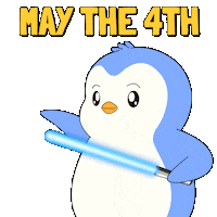 May The Fourth Be With You Light Saber Sticker by Pudgy Penguins