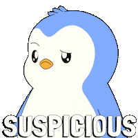 Suspicious I See You Sticker by Pudgy Penguins