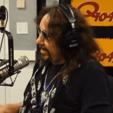 acefrehley giphygifmaker kiss laugh laughing GIF