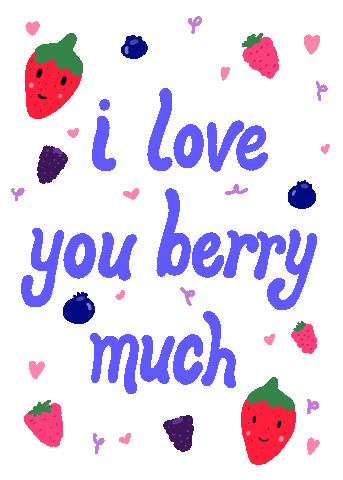 pinkartmachine giphyupload love i love you berries Sticker