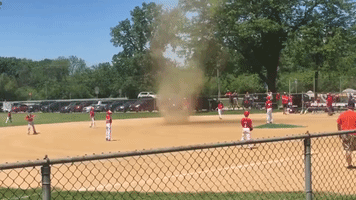 ‘Tornado Timeout’ - Dust Devil Interrupts Illinois Baseball Game