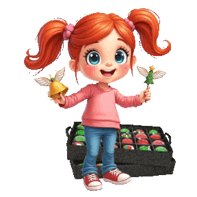 Boys Girls Christmas Ornaments Sticker