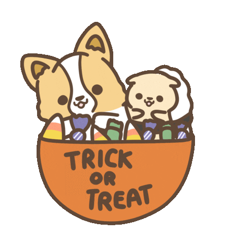 Trick Or Treat Halloween Sticker by corgiyolk