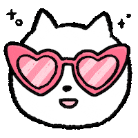 naruhodo_japan cat japan glasses y2k Sticker