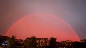 Virginia Man Captures Double Rainbow, Lightning During Stormy Sunset