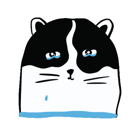 Sad Cat Sticker by La Watson