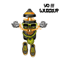 rialfadjrial hello hi gold character Sticker