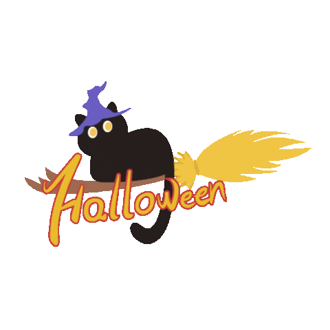 Happy Black Cat Sticker by TCL