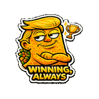Cartoon Character Win Sticker