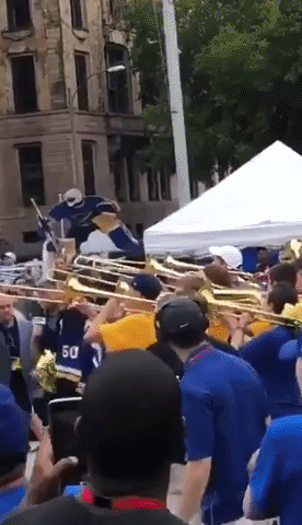 Blues Goalie Hypes Up Crowd at Stanley Cup Parade