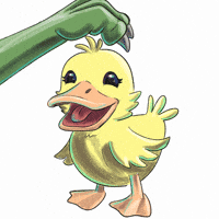 DrawnDifferent head pats duck pat raptor hand GIF
