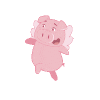 Happy Flying Pig Sticker by PositivelyPigasus