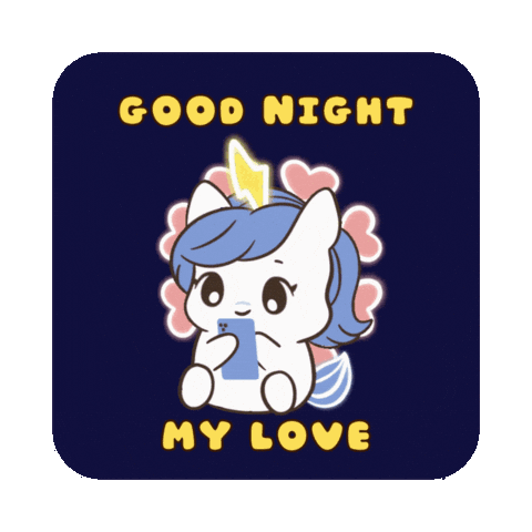 Good Night My Love Bu Sticker by Brave Unicorn
