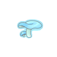 EssieBear blue glow glowing mushroom Sticker