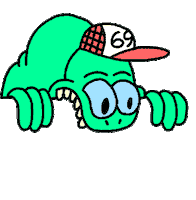 lizard wtf STICKER by Jason Clarke