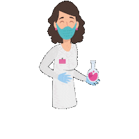 DonaSang mujer magia banco laboratorio Sticker