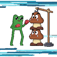 Ready To Fight Super Mario Bros Sticker by fwogs