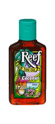 ReefOil giphyupload beach tan coconut Sticker