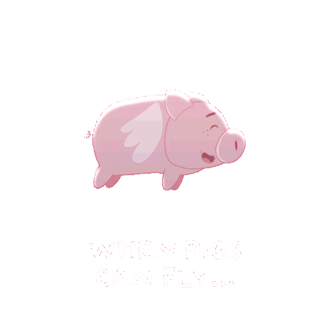 Flying Pig Sticker by PositivelyPigasus