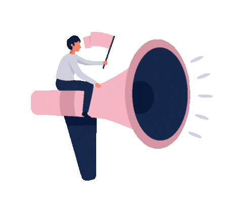 tiffanyjamison giphyupload marketing social media marketing megaphone Sticker